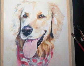 Watercolor Pet portrait