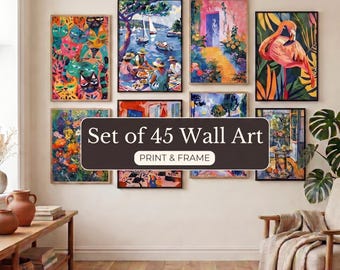 Henri Matisse Print Set – 45 Mid-Century Modern Gallery Wall Art (Digital Download)