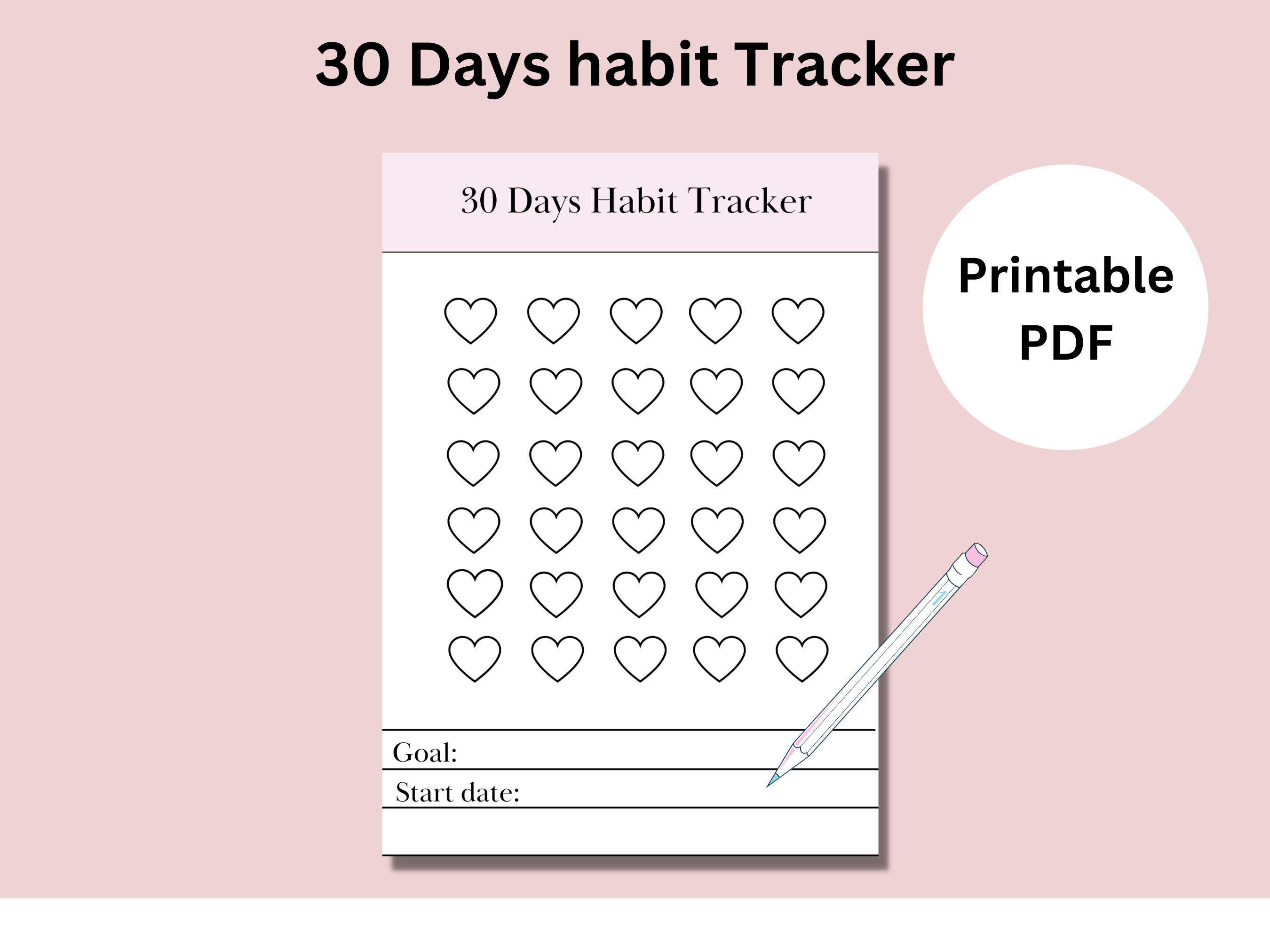 30 Days Habit Tracker Printable,productivity Template, Journaling Sheet ...