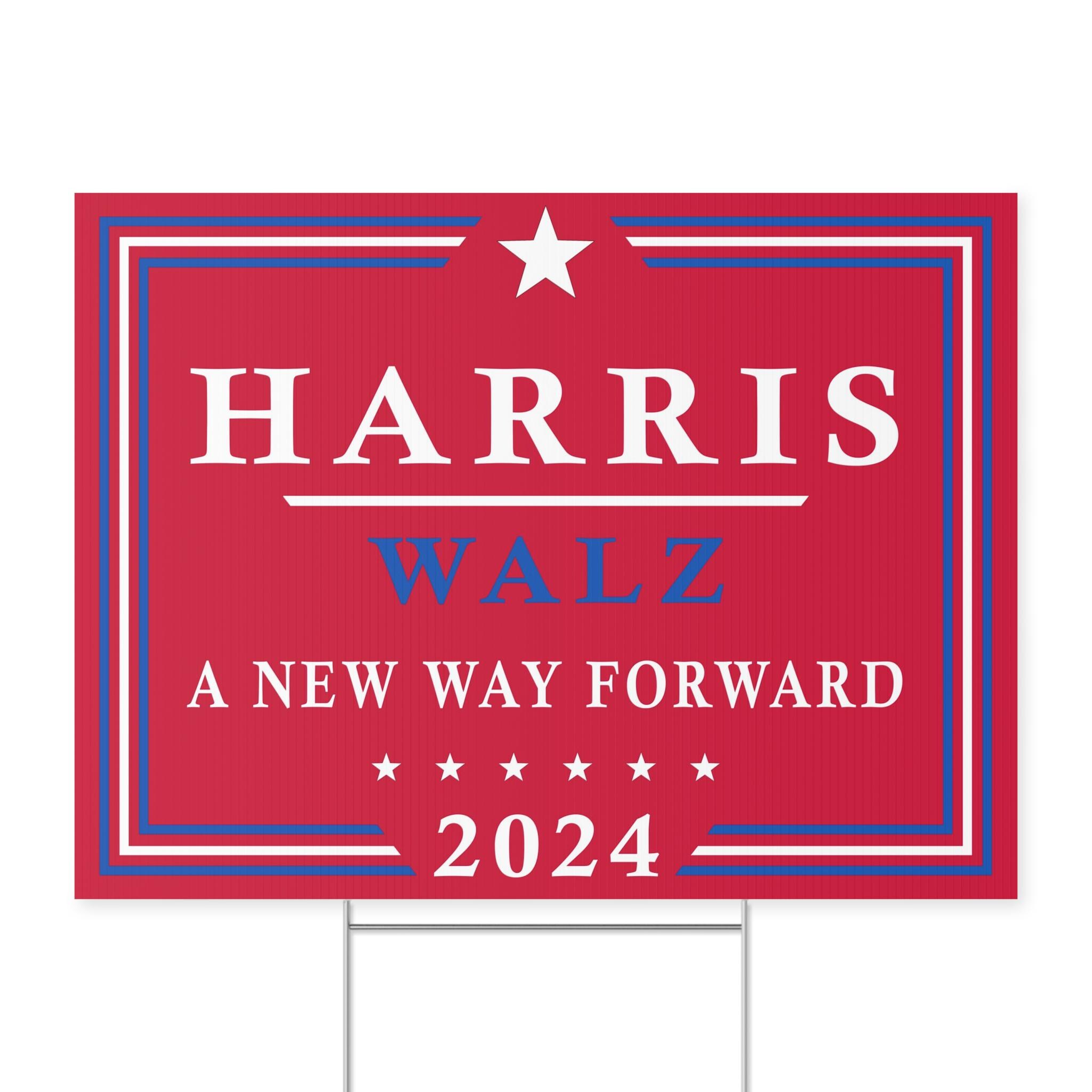 Discover Kamala Harris & Walz - A New Way Forward - Red - Yard Sign