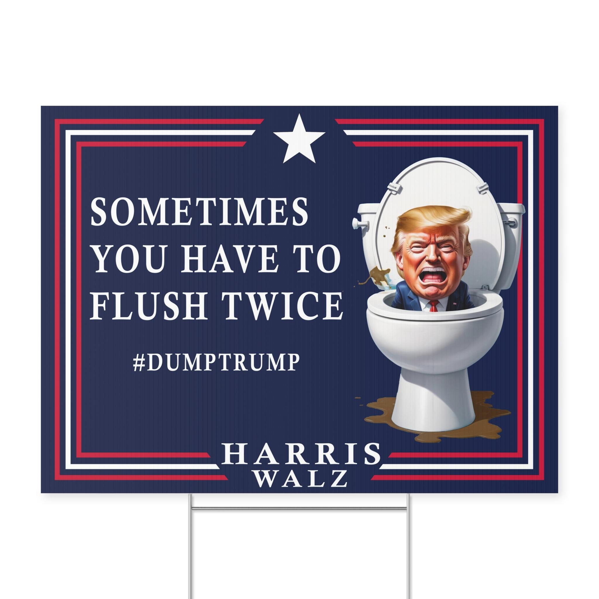Discover Kamala Harris & Walz - Anti Trump - Flush Twice - Blue