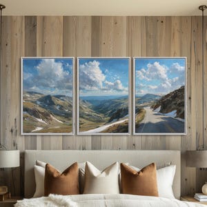 Beartooth Highway Canvas Wall Art | Montana Mountain Pass Landscape Oil Painting