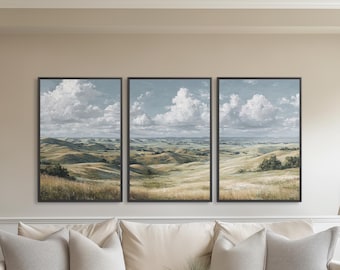 Nebraska Sandhills Canvas Wall Art | Rolling Prairie Grassland | Midwest Landscape