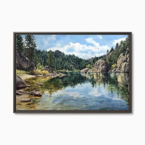Black Hills Lake Canvas Wall Art | South Dakota Pine Forest Print | Wilderness Decor image 16