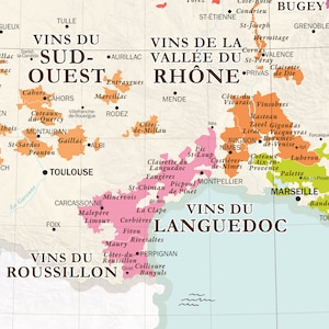 Carte des Vignobles et Vins de France Affiche 50x70cm image 2