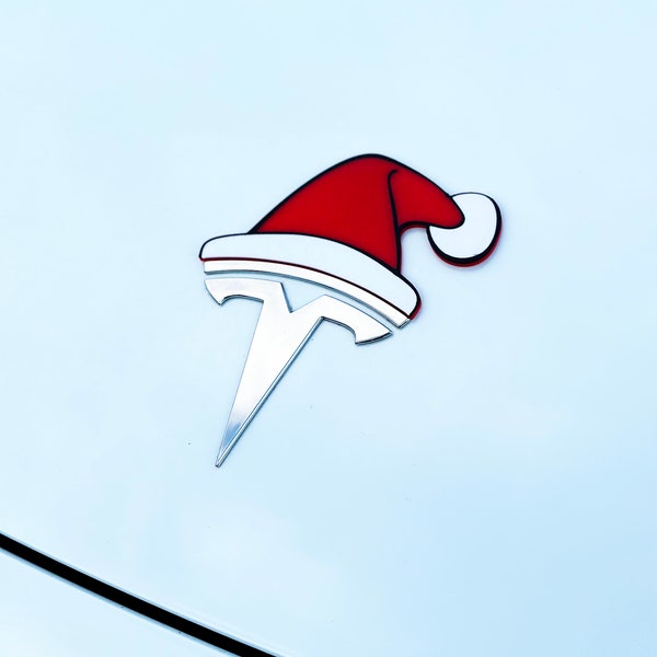 Santa Hat Overlay for Tesla Emblem