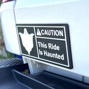 Spooky Warning Label, Reusable Emblem!