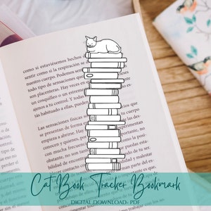 Cat Printable Bookmark Book Tracker Bookmark Reading Log Bookmark Kids Reading Tracker Bookmark Reading Log Record for Books Cat Bookmark