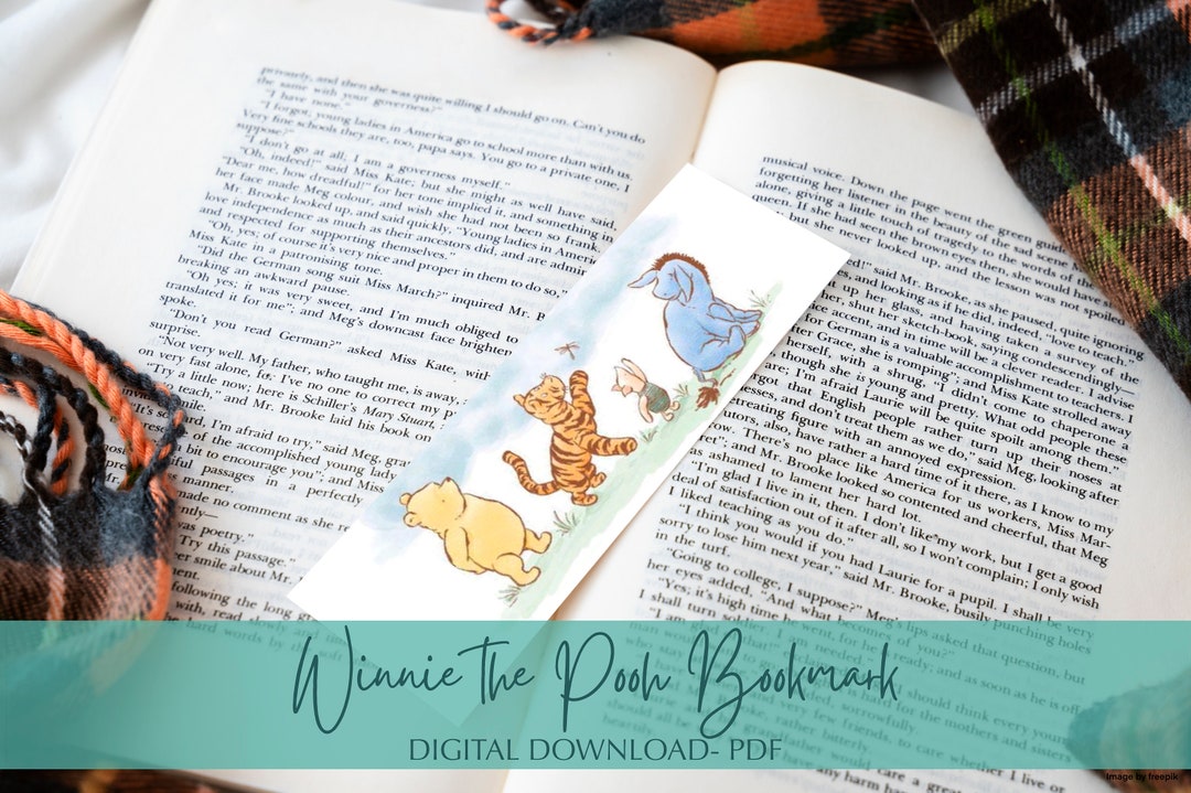Winnie the Pooh Bookmark Winnie the Pooh Printable Bookmark Watercolor