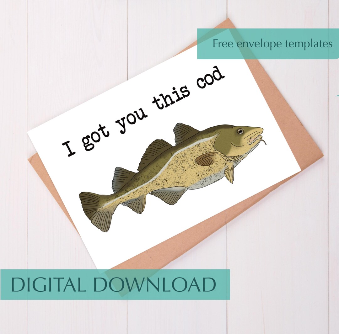 Funny Cod Birthday Card: Pun Fish Printable (digital Download) - Etsy