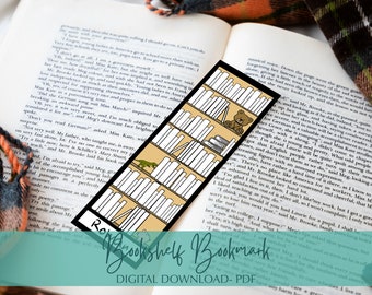 Book Tracker Bookmark Stack of Books Bookmark Bookshelf Bookmark Reading Tracker Bookmark Printable Bookmark Coloring Bookmark for Readers