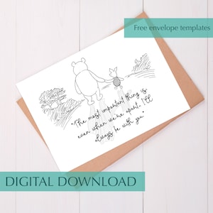 Winnie the Pooh Trauerkarte Winnie the Pooh Trauer Karte Winnie the Pooh Zitate Sympathie Karte Beileid Karte Entschuldigung für Ihren Verlust für Freund