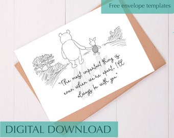 Winnie the Pooh Sympathy Card Winnie the Pooh Grief Card Winnie the Pooh Quotes Sympathy Card Condolence Card Sorry For Your Loss for Friend