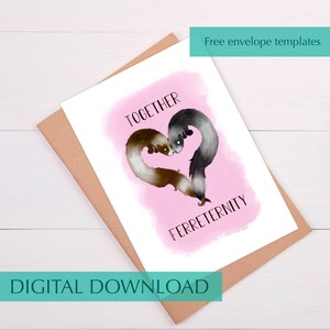 Valentine’s Day Card Funny Ferret Anniversary Card for Girlfriend Anniversary Gift for Husband Anniversary Card Boyfriend First Anniversary