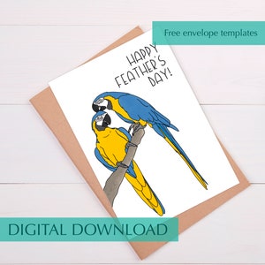 Papagei Vatertagskarte Lustiger Vogel Vatertagskarte für Papa druckbare Karte Lustiges Geschenk für Papa von Tochter Vatertagsgeschenk von Frau