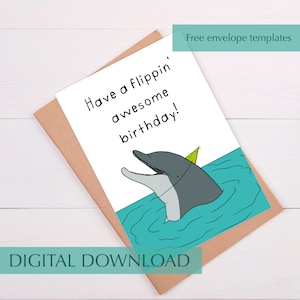 Delphin Geburtstagskarte Lustige Delphin Karte Geburtstagskarten für Freund Geburtstagsgeschenk Lustige Freundin Geburtstagskarte für Freund