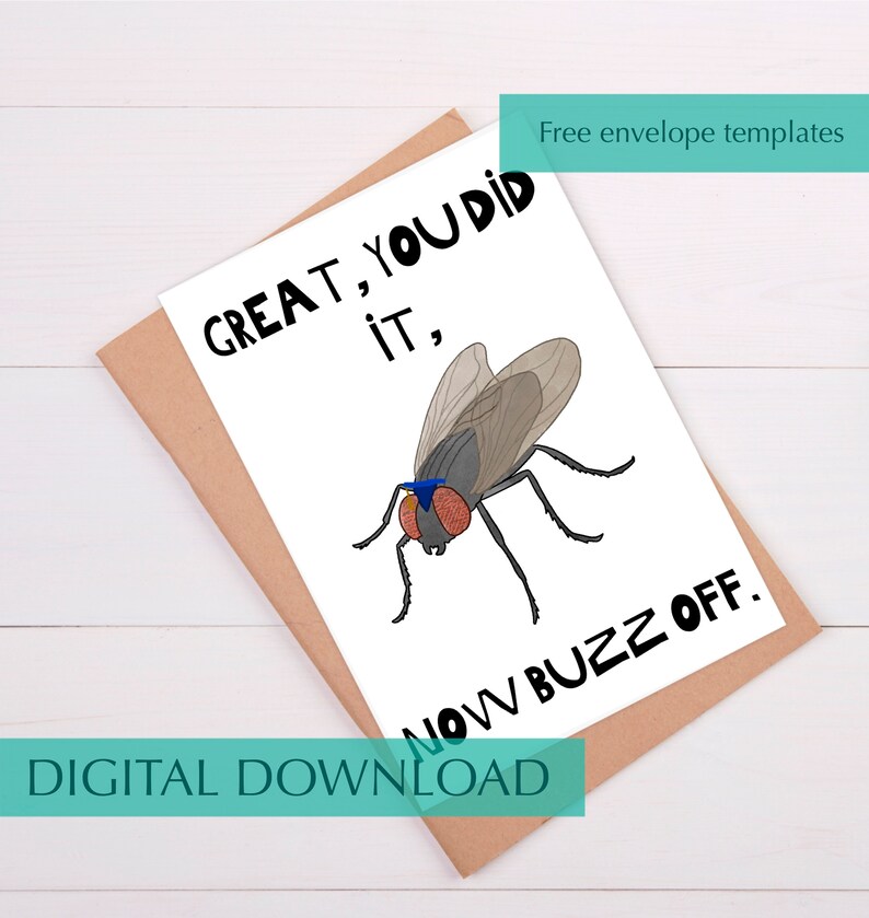 Fly Graduation Card Funny Bug Congratulations on Graduating Card ...