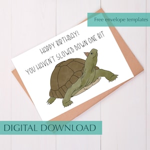 Turtle Birthday Card Funny Turtle Pun Card Printable Birthday Card for Friend Birthday Gift Funny Husband Birthday Card for Grandma