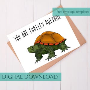 Turtle Thank You Card Funny Turtle Thank You Card for Friend Printable Thank You Card Digital Funny Appreciation Gift for Anyone