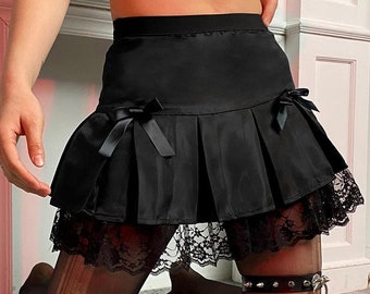 Mignonne Goth Mini Jupe Plissée