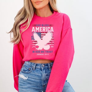 American Girl Sweatshirt, small town girl gift, 4th of July Sweater, Independence Day Gift, patriotic crewneck, God Bless America Sweatshirt