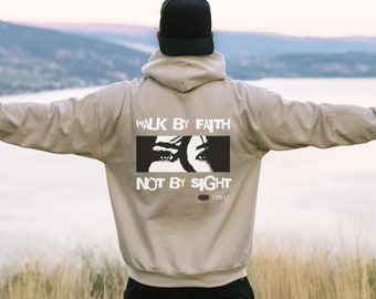 Walk By Faith Hoodie: Trendy Christian Men's Sweater