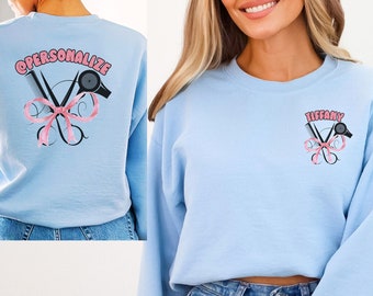 Customizable Hairstylist Sweatshirt, Personalized Hairstylist Sweatshirt, Custom Hairdresser Gift, Custom Gift for Hairstylist, Hair hustler