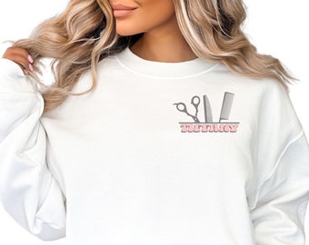 Personalized Hairstylist Sweatshirt: Custom Cosmetology Gift