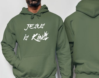 Jesus is king hoodie, Christian Hoodie men, Bible Verse Hoodie, Aesthetic Christian apparel, christian streetwear, I love Jesus Hoodie
