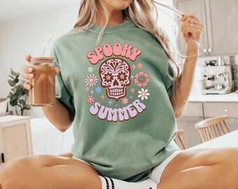 Spooky Summer Skeleton Shirt: Comfort Colors Ring-Spun Cotton Tee