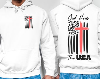Sudadera con capucha del 4 de julio, sudadera con capucha patriótica de EE. UU., sudadera con capucha de Estados Unidos, sudadera con capucha de la bandera de EE. UU., Dios bendiga a Estados Unidos, camiseta de Dios bendiga a Estados Unidos, sudadera con capucha de la bandera estadounidense