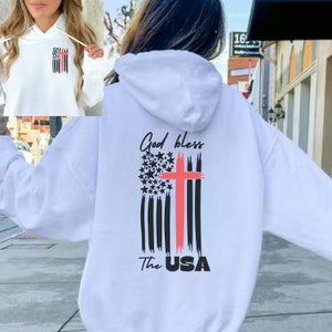 Hoodie mit amerikanischer Flagge, Freiheitsflagge Hoodie, 4. Juli Hoodie, patriotischer USA Hoodie, Amerika Hoodie, USA Flagge Hoodie, Gott segne Amerika