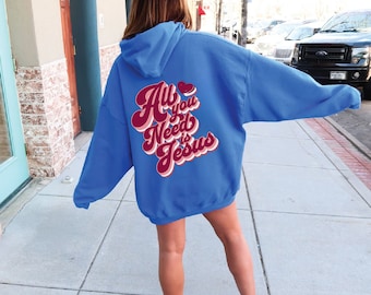 Jesus Hoodie, Trendy Christian Hoodie, Christian clothes, Christian sweatshirt, Bible Verse Spiritual hoodie, Oversized Christian Hoodie