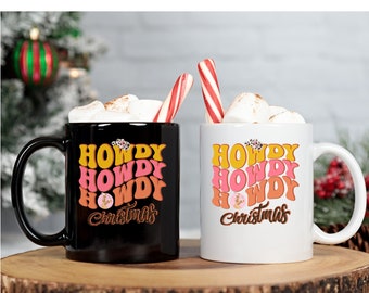 country christmas Mug, Howdy christmas Mug, Western Christmas Mug, cowgirl christmas, cowgirl christmas, western christmas Mug, Cowboy Santa