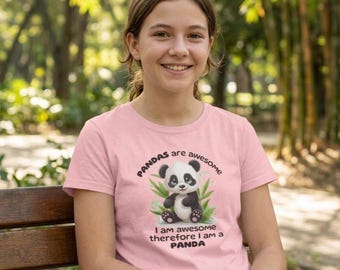 Maglietta per bambini con panda carino, maglietta divertente con panda per ragazze, maglietta grafica per ragazzi, maglietta "I panda sono fantastici", maglietta con animali per bambini, regalo per bambini