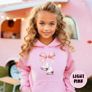 Youth Coquette Ice Skating Hoodie, Figure Skating Sweatshirt, Winter Ice Skater Pullover, Kids Ice Skating Jumper, Ice Dance Hoodie