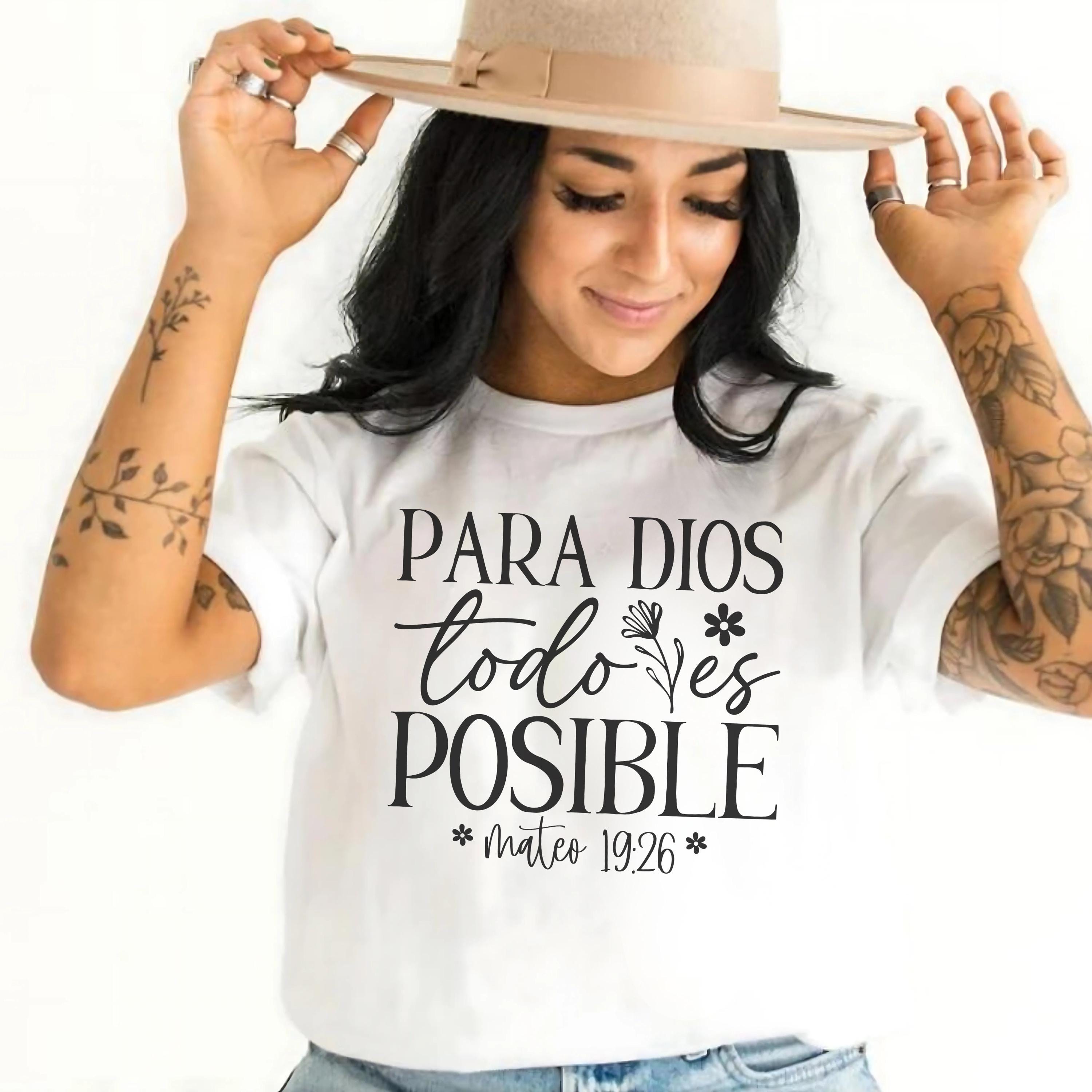 Spanish Christian T-shirt: Para Dios Todo Es Posible - Etsy