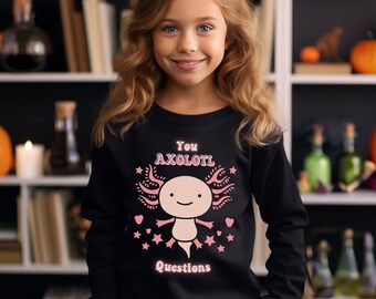 Axolotl sweater, Axolotl Crewneck Sweatshirt, Cute Axolotl T-Shirt, Axolotl Graphic Tees, Kids Axolotl Shirts, axolotl lover gift, axolotls