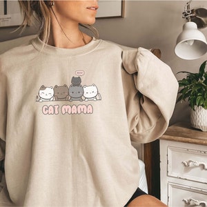 Cat mama Sweatshirt, Cat Lover Sweatshirt, Cat Lover Gift, cat owner shirt, Love Cats Pet, Fur Mom, cat lover sweater, Cat Mom T-Shirt