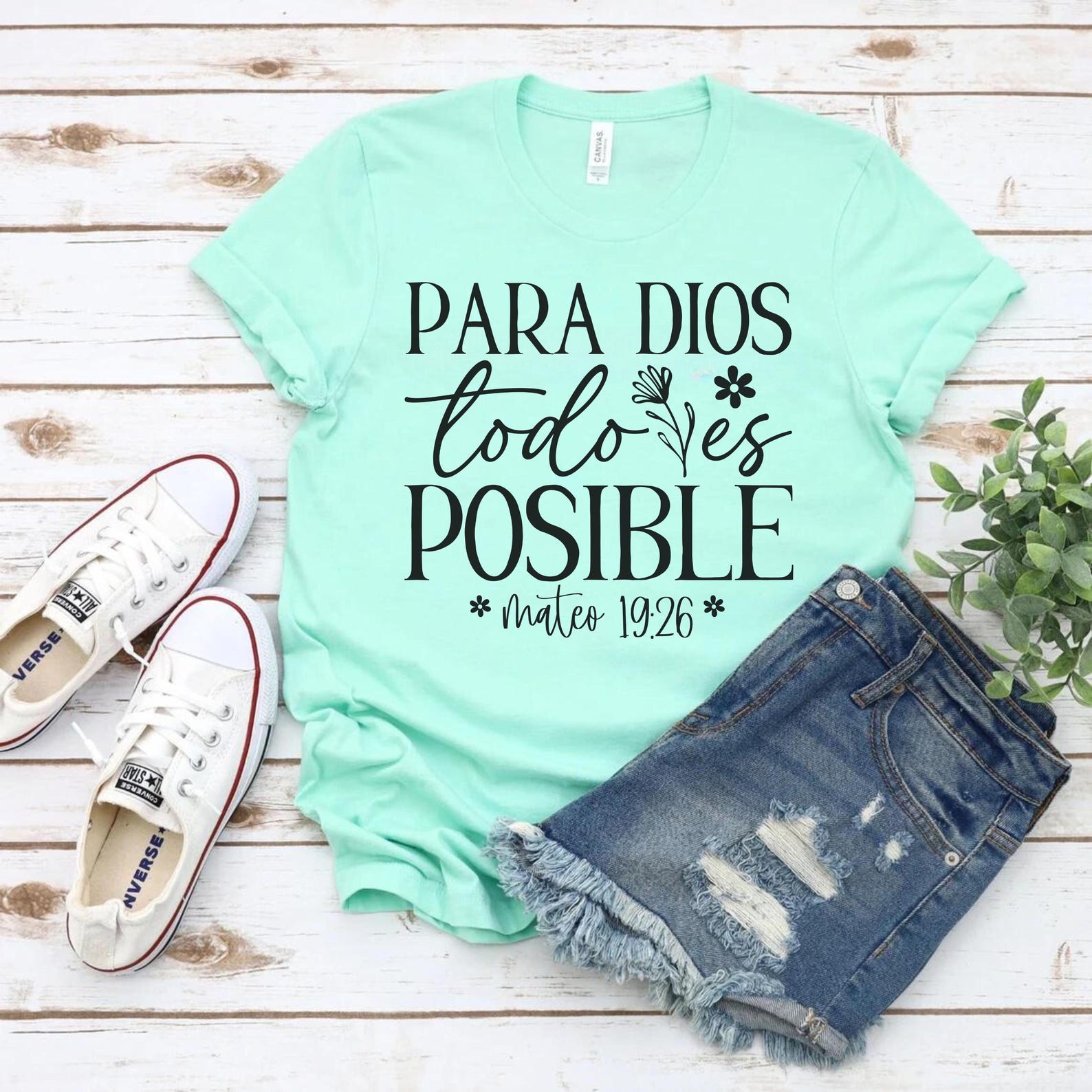 Spanish Christian T-shirt: Para Dios Todo Es Posible - Etsy