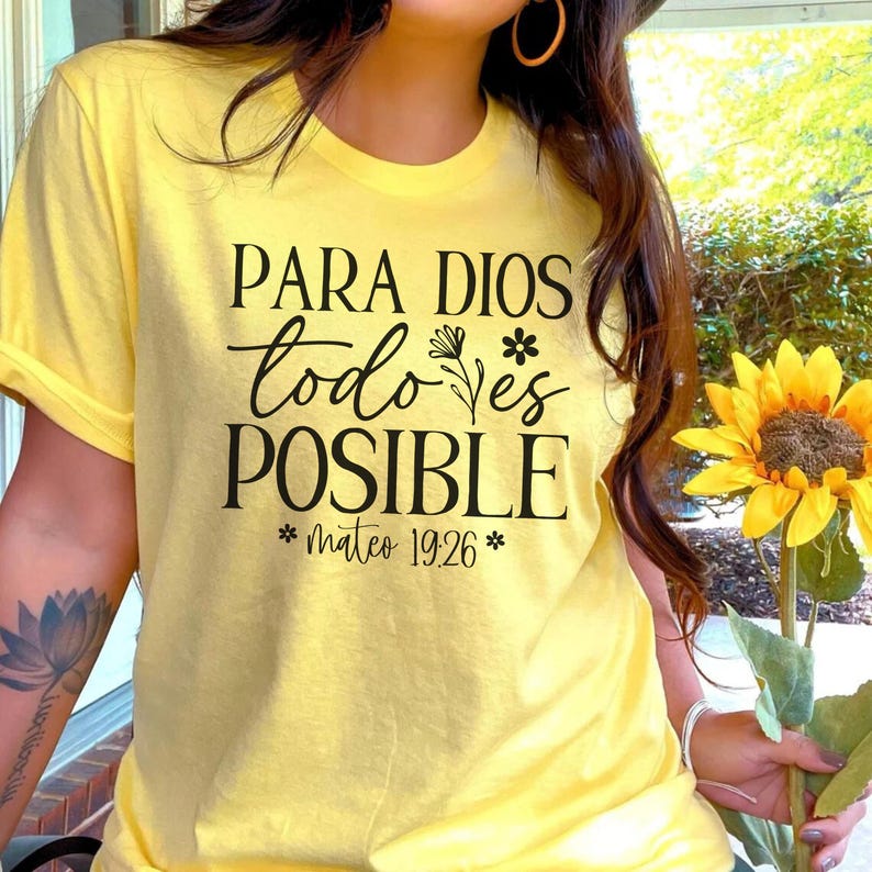 Spanish Christian T-shirt: Para Dios Todo Es Posible - Etsy