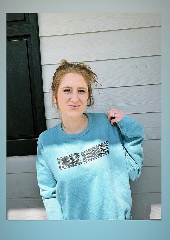 Ultra Soft Wake Forest Cropped Pullover Blue Pullover Soft Shirts longsleeve Shirt Lounge Etsy
