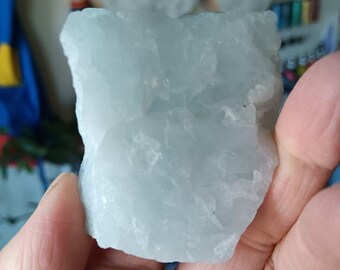 Natural Aquamarine raw stone for healing work or decor, infused with Reiki energy