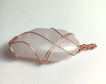 Wire Wrapped Rose Quartz Necklace