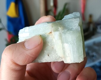 Natural Aquamarine raw stone for healing work or decor, infused with Reiki energy