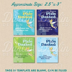 Tinker Bell Pixie Dust Geschenkanhänger - You've Been Pixie Dusted - Instant Download PDF