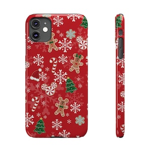 Slim Phone Case - MVMCP Mickey's Very Merry Christmas Party - Red Gingerbread Peppermint Mickey Minnie