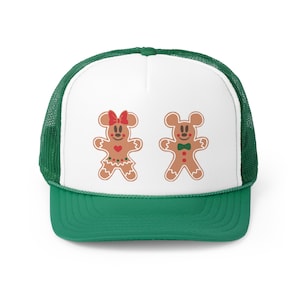 Trucker Caps - MVMCP Mickey&#39;s Very Merry Christmas Party Mickey and Minnie Gingerbread Cookie Dad&#39;s of Disney