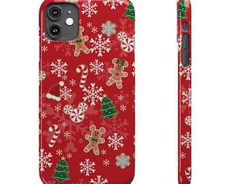 Slim Phone Case - MVMCP Mickey&#39;s Very Merry Christmas Party - Red Gingerbread Peppermint Mickey Minnie