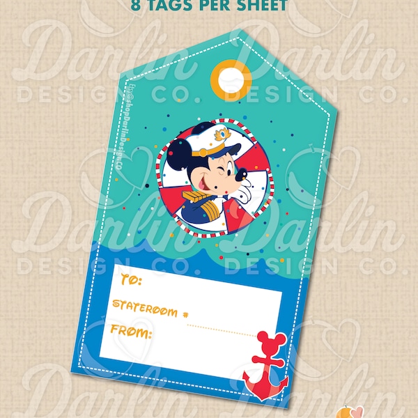 DCL Fish Extender Gift Tag - Captain M | Digital Download | Shimmering Seas | DCL 25th Anniversary